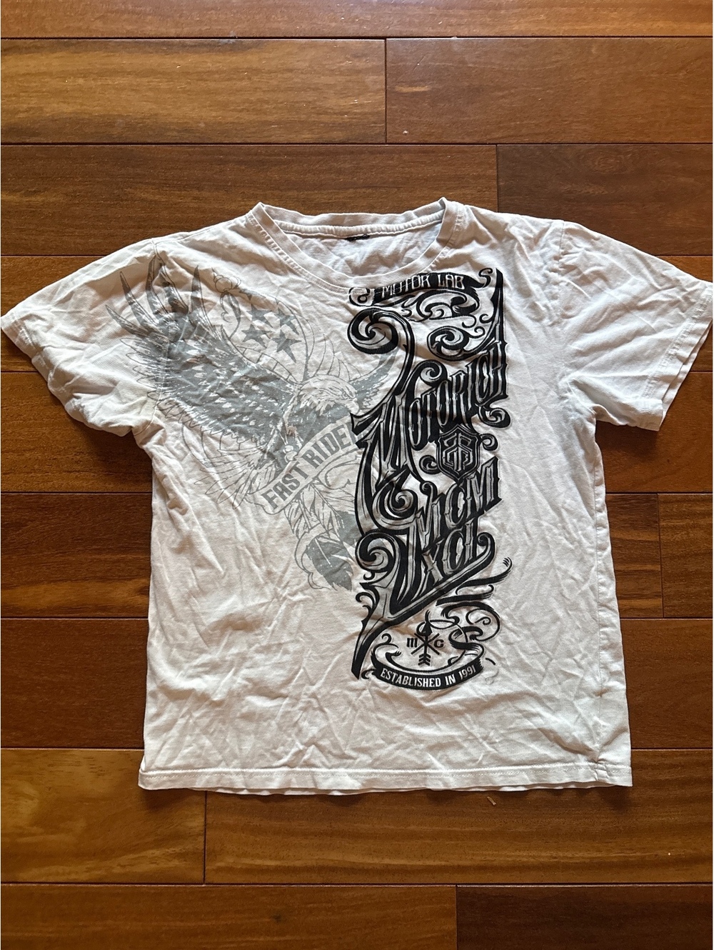 Vintage Y2K Gothic Font Biker Tee